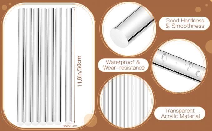 Acrylic Rods 1/8 Inch Diameter Acrylic Dowel Rods Round Acrylic Sticks Acrylic Strip DIY Crafts Party Decorations 2