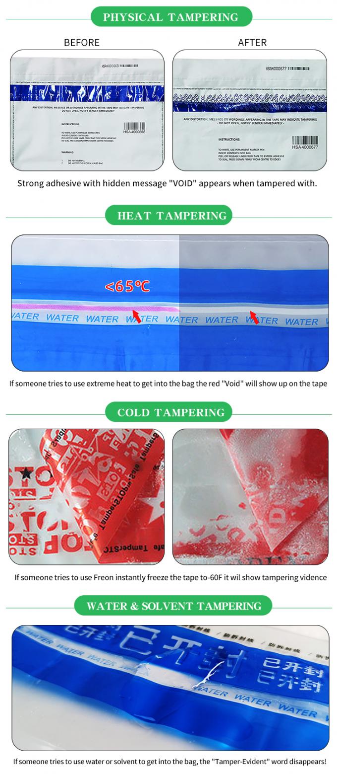 Temper Evident Bag, Void Tape Bag, Evidence Bag, Exam Plastic Security Bags Paper Shipping Transit Security Tamper Evident Bags 2