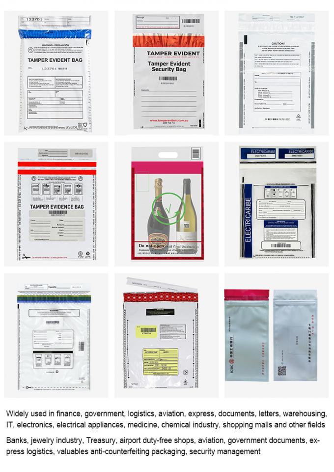Temper Evident Bag, Void Tape Bag, Evidence Bag, Exam Plastic Security Bags Paper Shipping Transit Security Tamper Evident Bags 3