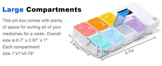 Smart Pill Box,7 Day Pill Organizer,4 Alarm Clocks,AM/PM Automatic Alarm Reminder,Hold Vitamins Fish Oil,Supplements,Travel Pill Or Pillganizer,Suitable For The Elderly, Children, Office Workers 5
