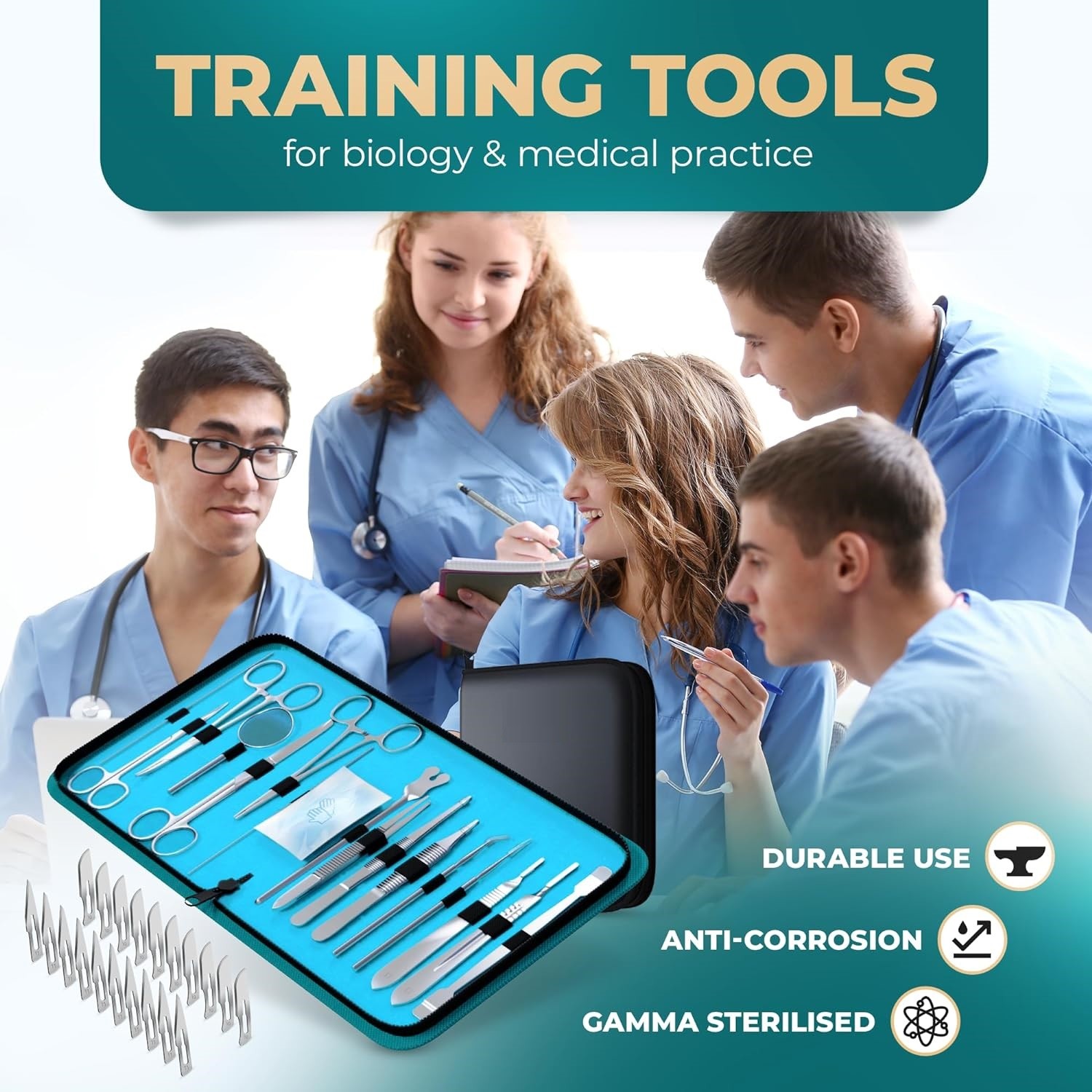 38 PCS Advanced Dissection Kit Biology Lab Anatomy Dissecting Set with