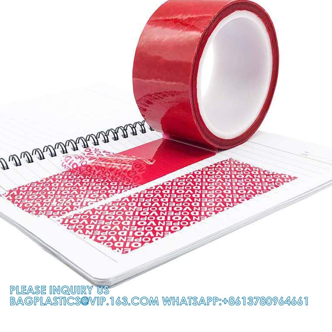 Tamper Tape Red Tamper Evident Security Seals Tape, Transfer Tamper Proof Security Void Tapes