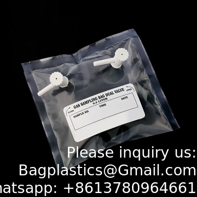 Tedlar PVF Gas Sampling Bag 0.5L 1L 3L - Pack Of 10 - Air Sampling Bag - Polypropylene/Stainless Steel/PTFE Fitting