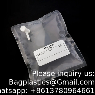 Tedlar PVF Gas Sampling Bag 0.5L 1L 3L - Pack Of 10 - Air Sampling Bag - Polypropylene/Stainless Steel/PTFE Fitting