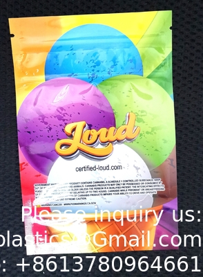 Soft Touch Smell Proof Stand Up Pouches Edible Packaging Child Resistant Printed 3.5 Custom Mylar Bags
