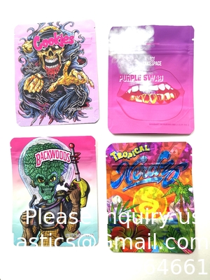 Soft Touch Smell Proof Stand Up Pouches Edible Packaging Child Resistant Printed 3.5 Custom Mylar Bags