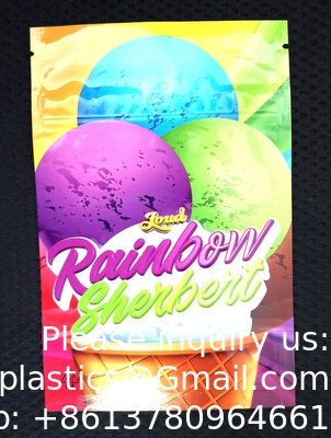 Soft Touch Smell Proof Stand Up Pouches Edible Packaging Child Resistant Printed 3.5 Custom Mylar Bags