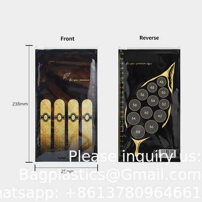 Slider Lock Closure Customization Printing Pouches Humidity-Proof Tobacco Cigar Bags Ziplock Cigar Packaging Bag