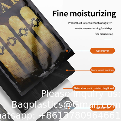 Slider Lock Closure Customization Printing Pouches Humidity-Proof Tobacco Cigar Bags Ziplock Cigar Packaging Bag