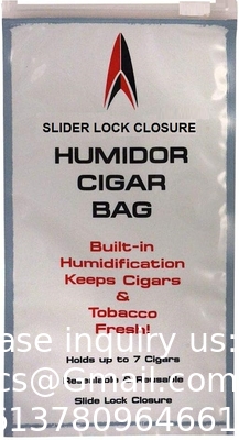 Slider Lock Closure Customization Printing Pouches Humidity-Proof Tobacco Cigar Bags Ziplock Cigar Packaging Bag