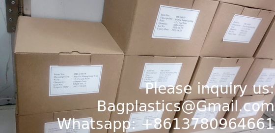 Sterile Sampling Bags Sterile Sample Bag With Wires Marking Area 190mm X 300mm 400ml Blender Bags With Filter
