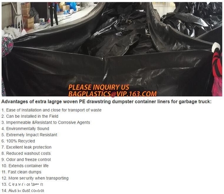 Extra Lagrge Woven Drawstring Dumpster Container 20 Yard Drawstring Black Dumpster Container Liners For Bagplastics