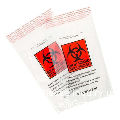 MEDICAL BIOHAZARD ZIPPER SPECIMEN Laboratory Reusable Disposable Zipper Biohazard Kangaroo Collection Specimen Bag