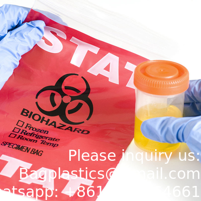MEDICAL BIOHAZARD ZIPPER SPECIMEN Laboratory Reusable Disposable Zipper Biohazard Kangaroo Collection Specimen Bag