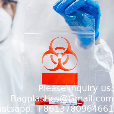 MEDICAL BIOHAZARD ZIPPER SPECIMEN Laboratory Reusable Disposable Zipper Biohazard Kangaroo Collection Specimen Bag
