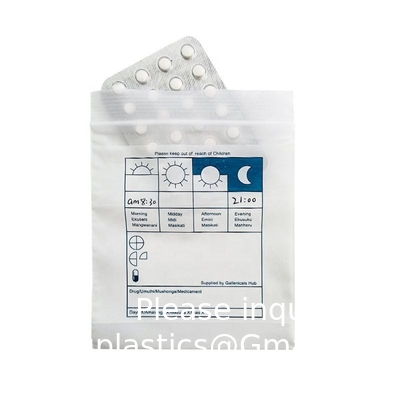 Medical 100% Ldpe Printed Pill Medicine Dispensing Envelope Packaging Reclosable Bag Medicine Organizer