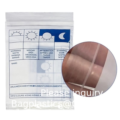 Medical 100% Ldpe Printed Pill Medicine Dispensing Envelope Packaging Reclosable Bag Medicine Organizer