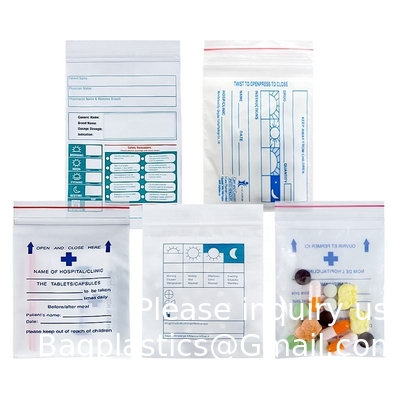 Medical 100% Ldpe Printed Pill Medicine Dispensing Envelope Packaging Reclosable Bag Medicine Organizer