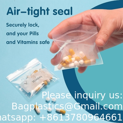 Medical 100% Ldpe Printed Pill Medicine Dispensing Envelope Packaging Reclosable Bag Medicine Organizer
