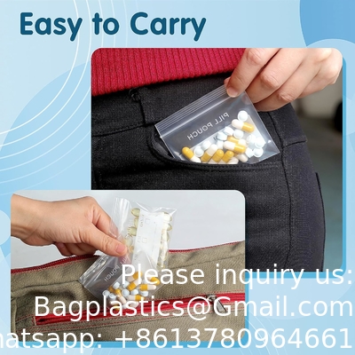 Medical 100% Ldpe Printed Pill Medicine Dispensing Envelope Packaging Reclosable Bag Medicine Organizer