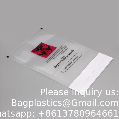 Biohazaard Customized Collection bag, Blood Transportation Bag/Sterile Medical Specimen Bags/95 Kpa Specimen Bag