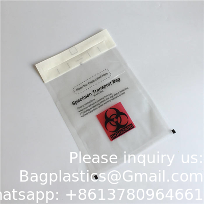 Biohazaard Customized Collection bag, Blood Transportation Bag/Sterile Medical Specimen Bags/95 Kpa Specimen Bag