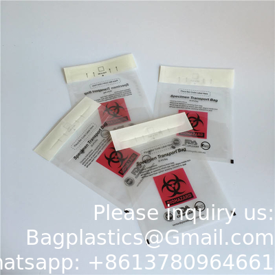 Biohazaard Customized Collection bag, Blood Transportation Bag/Sterile Medical Specimen Bags/95 Kpa Specimen Bag