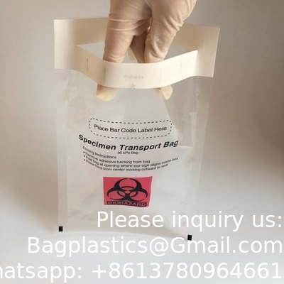 Biohazaard Customized Collection bag, Blood Transportation Bag/Sterile Medical Specimen Bags/95 Kpa Specimen Bag