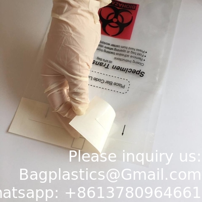 Biohazaard Customized Collection bag, Blood Transportation Bag/Sterile Medical Specimen Bags/95 Kpa Specimen Bag