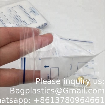 Biohazard Specimen Bags,100pcs 6x9in/15x25cm With Biohazard Red Logo Printing, Ziplock Top Sample Bags Outside Pocket