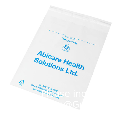 Biohazard Specimen Bags,100pcs 6x9in/15x25cm With Biohazard Red Logo Printing, Ziplock Top Sample Bags Outside Pocket