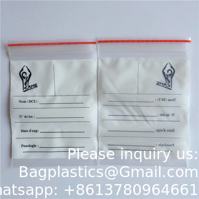 Biohazard Specimen Bags,100pcs 6x9in/15x25cm With Biohazard Red Logo Printing, Ziplock Top Sample Bags Outside Pocket