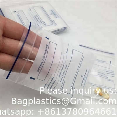 Biohazard Specimen Bags,100pcs 6x9in/15x25cm With Biohazard Red Logo Printing, Ziplock Top Sample Bags Outside Pocket