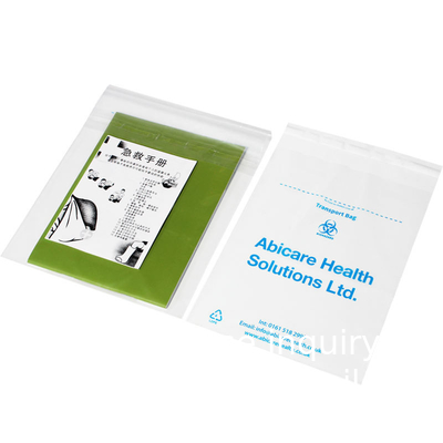 Biohazard Specimen Bags,100pcs 6x9in/15x25cm With Biohazard Red Logo Printing, Ziplock Top Sample Bags Outside Pocket