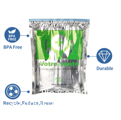 Recyclable Top Sell Waterproof Sustainable Medical Vaccine Aluminium Foil Thermal Cooler Bag Insulated With Ziplock