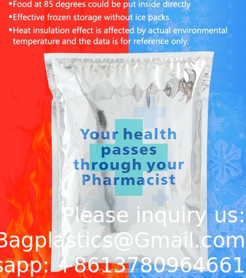 Recyclable Top Sell Waterproof Sustainable Medical Vaccine Aluminium Foil Thermal Cooler Bag Insulated With Ziplock
