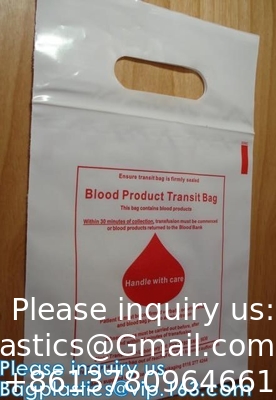 Blood Transport Bags, First Aid Bag Pac Pre-Printed Poly Bags For Disposing Waste. Plastic Bags For Health Applications