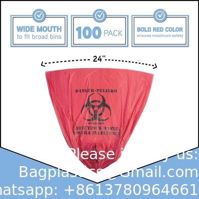 Hazardous Trash Can Liners – Medical Grade No Leak Bags - Biohazard Symbol for Safe Infectious Waste Disposal
