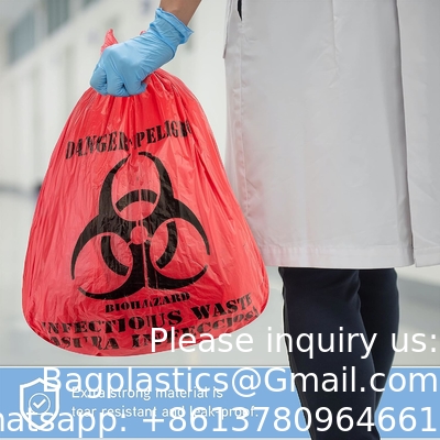 Hazardous Trash Can Liners – Medical Grade No Leak Bags - Biohazard Symbol for Safe Infectious Waste Disposal