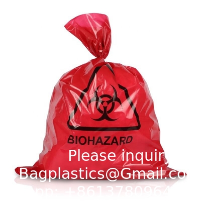 Wholesale Factory Supplier Red Yellow Customized Autoclave Plastic Biohazard Garbage Bag Medical Waste Bag Hospital