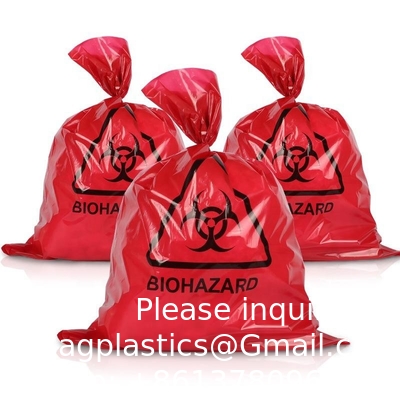 Wholesale Factory Supplier Red Yellow Customized Autoclave Plastic Biohazard Garbage Bag Medical Waste Bag Hospital