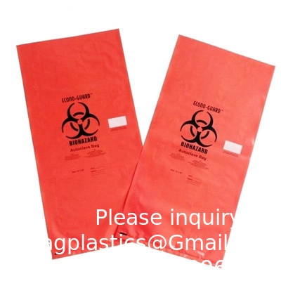 Wholesale Factory Supplier Red Yellow Customized Autoclave Plastic Biohazard Garbage Bag Medical Waste Bag Hospital