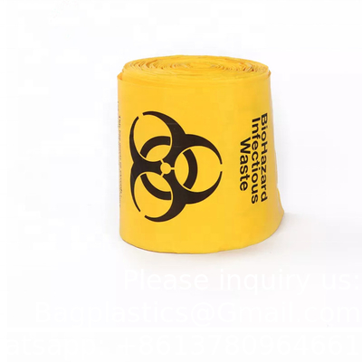 Wholesale Factory Supplier Red Yellow Customized Autoclave Plastic Biohazard Garbage Bag Medical Waste Bag Hospital