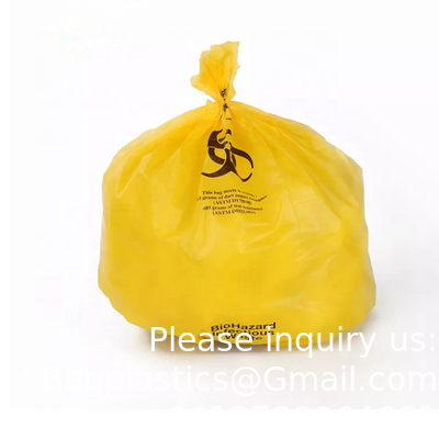 Wholesale Factory Supplier Red Yellow Customized Autoclave Plastic Biohazard Garbage Bag Medical Waste Bag Hospital