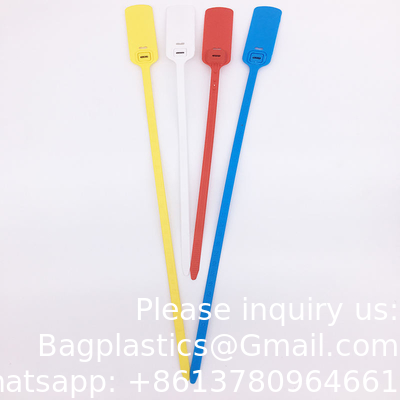 Disposable Plastic Tamper Proof Self Seal Lock Customized Logo Plastic Strip Seals Plastic Seal 30cm For Bank