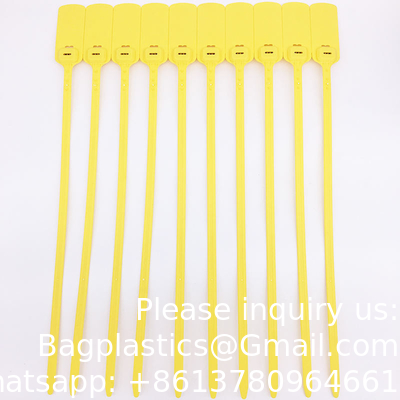 Disposable Plastic Tamper Proof Self Seal Lock Customized Logo Plastic Strip Seals Plastic Seal 30cm For Bank