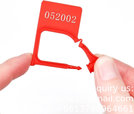 Plastic Security Padlock Seal Numbered Tamper Evident Disposable Lock For Luggage Bag Clothes (Red, 100 Pcs)