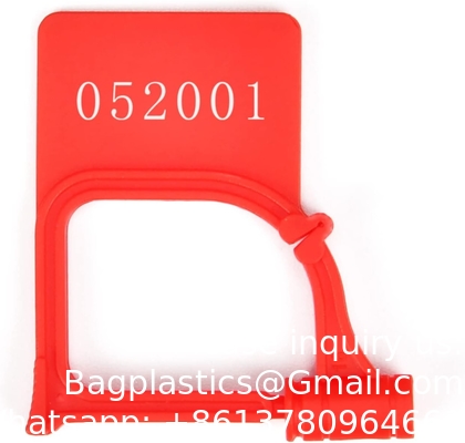 Plastic Security Padlock Seal Numbered Tamper Evident Disposable Lock For Luggage Bag Clothes (Red, 100 Pcs)