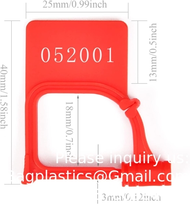 Plastic Security Padlock Seal Numbered Tamper Evident Disposable Lock For Luggage Bag Clothes (Red, 100 Pcs)