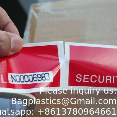 Serial Numbered Red Tamper Evident Security Tape (48mm x 50m x 2mil, 100% Total Transfer, Ultra-Thick “Void” Film